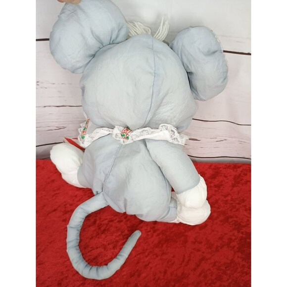 Vintage 1987 Fisher-Price Plush Christmas Mouse With Candy Cane Puffalumps - Picture 2 of 6